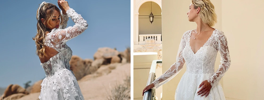 wedding dresses with sleeves blog header image