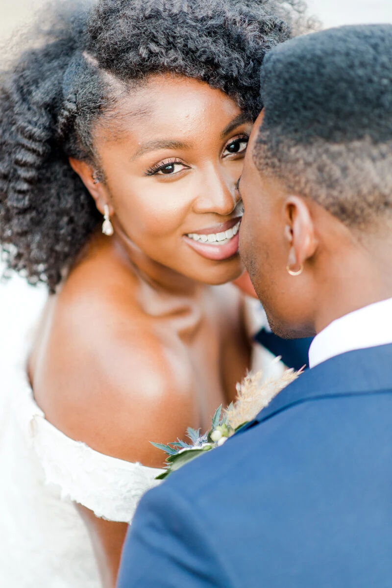  groom and trendy bride wearing essense of australia dress in style Style D2815