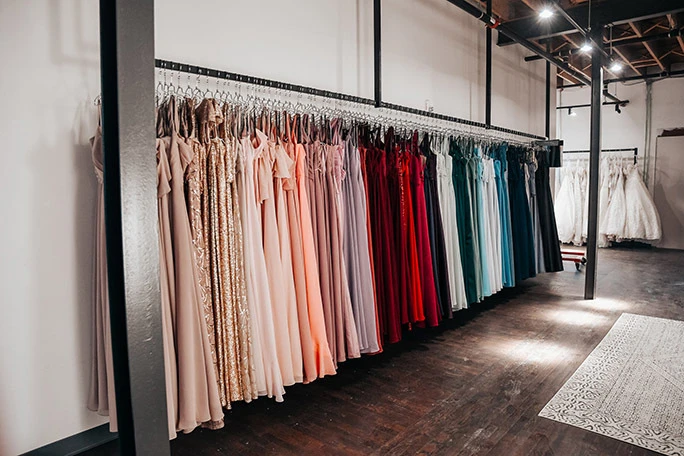 Rack of Sorella Vita Bridesmaid Dresses at your local True Society bridal shop