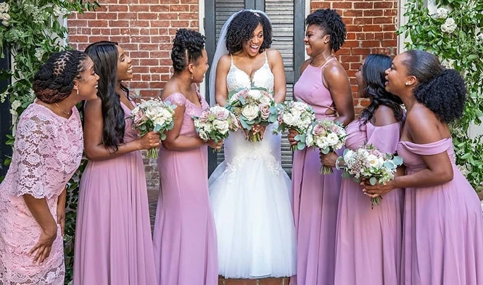 True Society Bride with her Bridesmaids