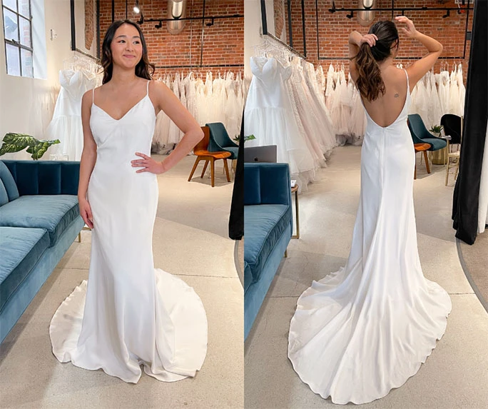 simple wedding gown - style 1319 by martina liana