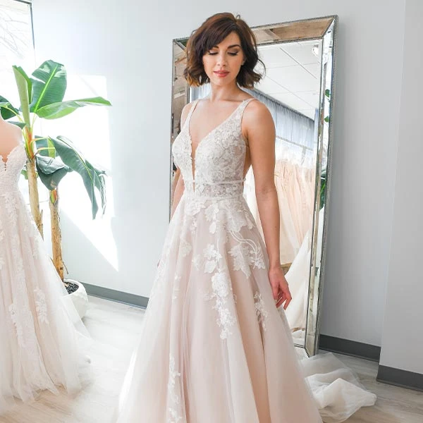 Wedding Dress with V-Neckline