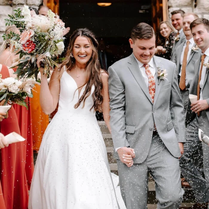 Bride and Groom celebrate their wedding