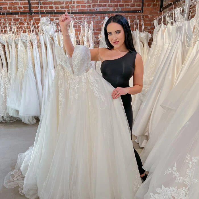 True Crew Stylist shows wedding dress