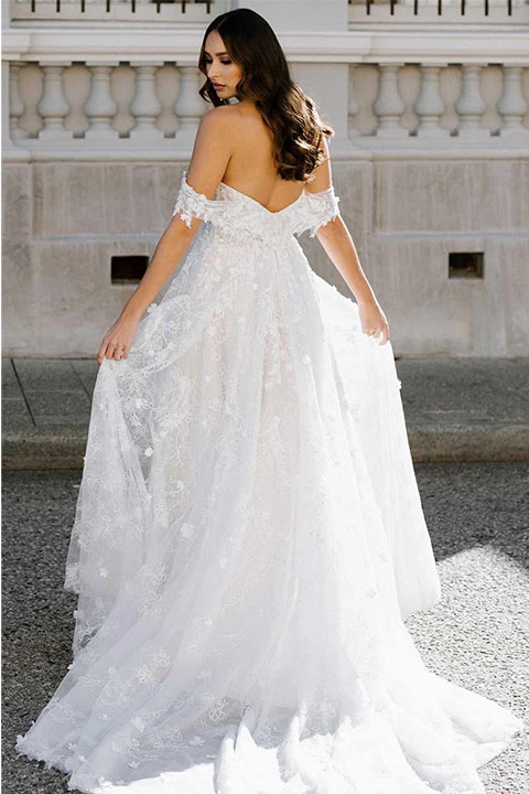off the shoulder lace wedding dress - Martina Liana 1321