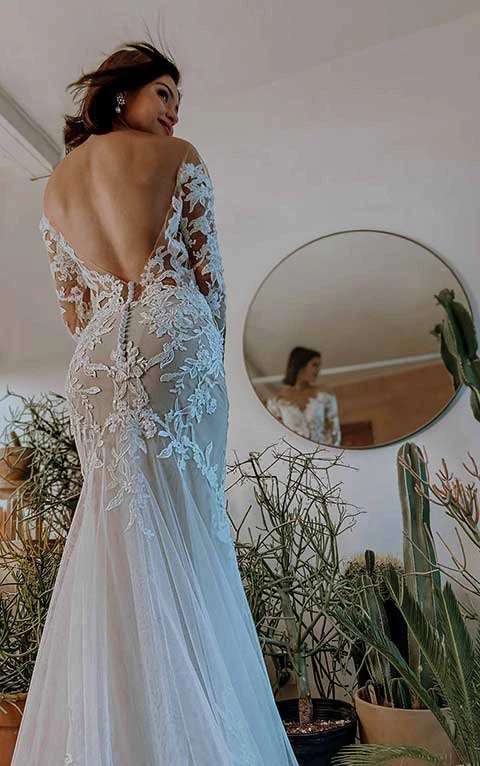 Long Sleeved Wedding Dress by Essense of Australia