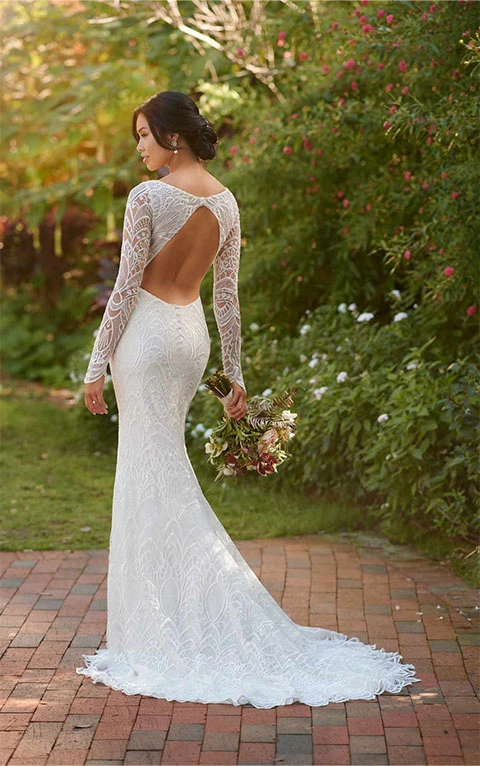 Open back lace wedding gown - Essense of Australia D3010