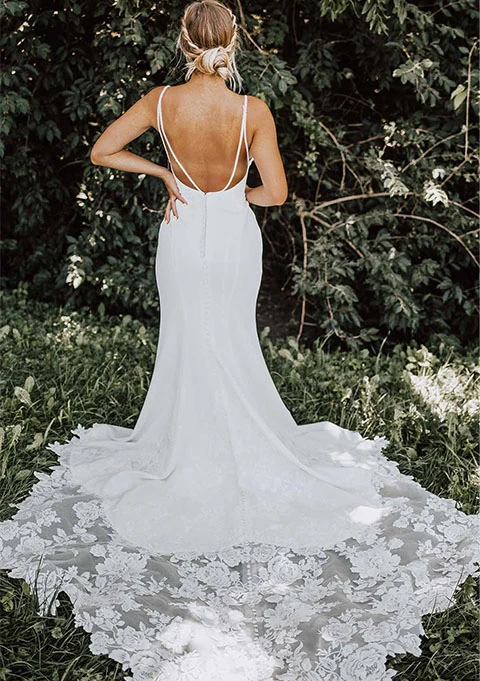 backless lace wedding dress - Essense of Australia D3112