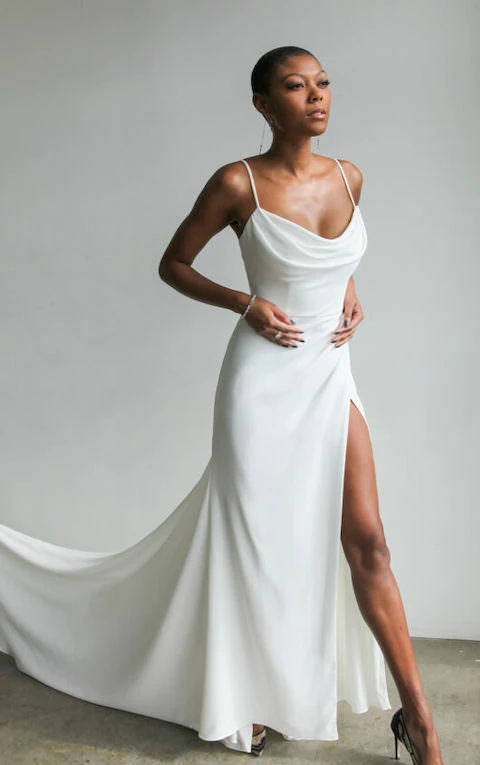 Simple slip wedding store dress