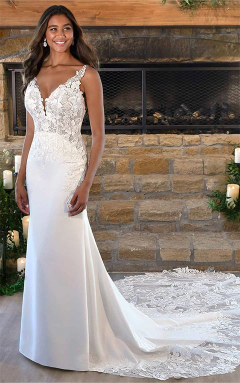 lace low back wedding dress - stella york 7457