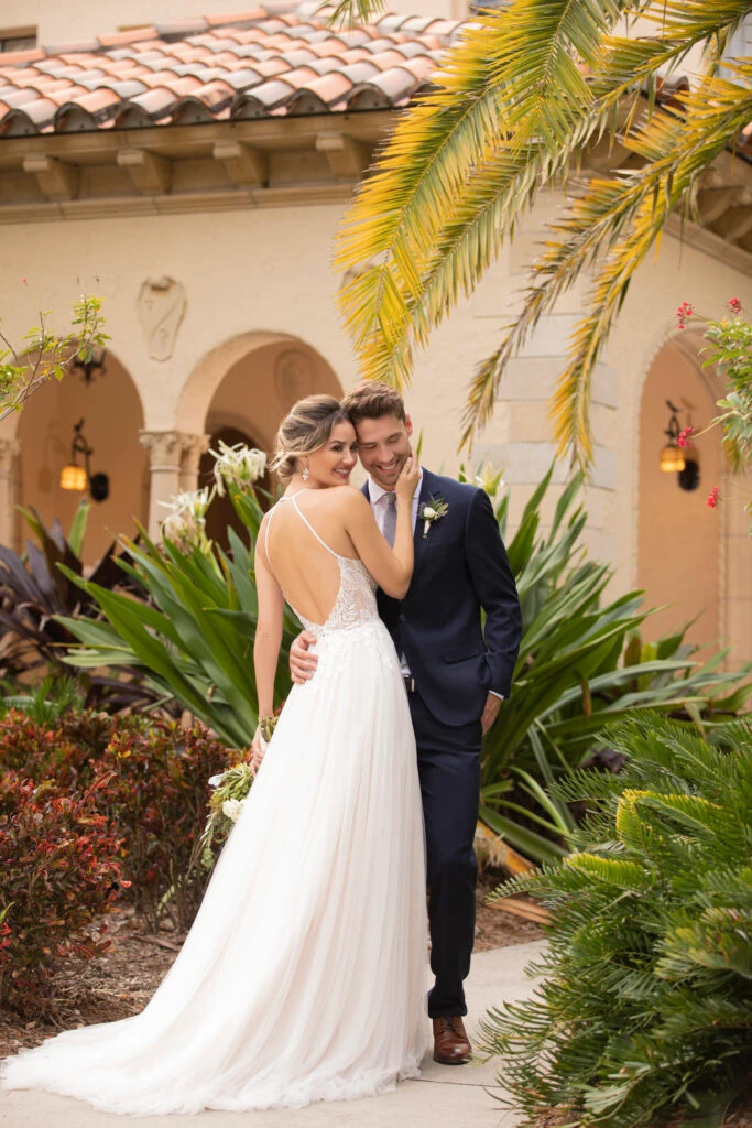 lace low back a-line wedding dress with halter neckline - 7117 by Stella York