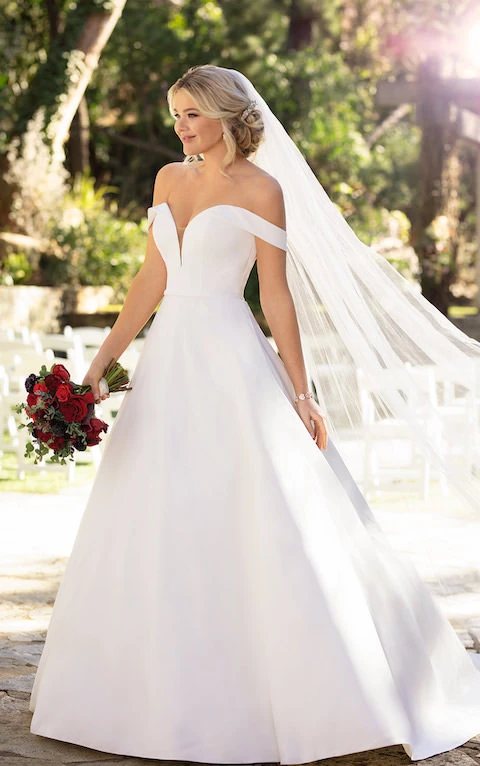 off the shoulder wedding dress - essense of australia d2761
