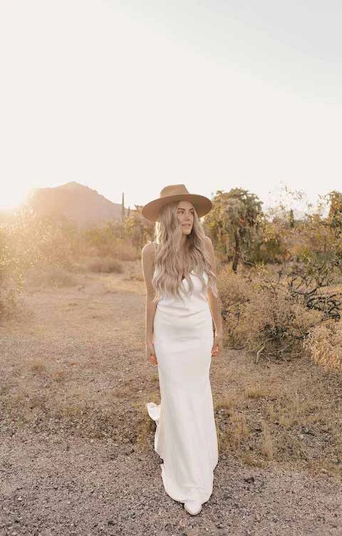 slip wedding dress with open back - all who wander sloan