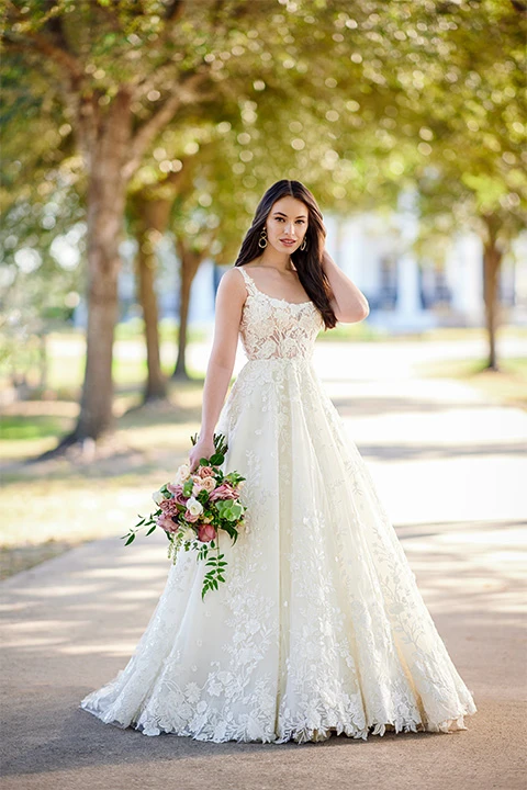 wedding dress with wide straps - 1244 by martina liana