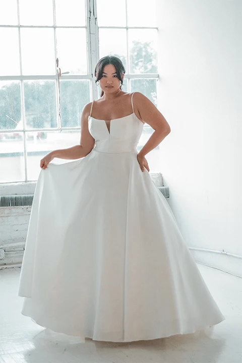 simple a-line wedding dress - 1394 by martina liana