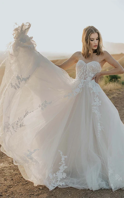 elegant princess wedding dress - 1413 by martina liana