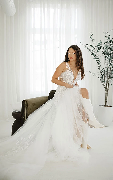 lace a-line wedding dress - corie by all who wander