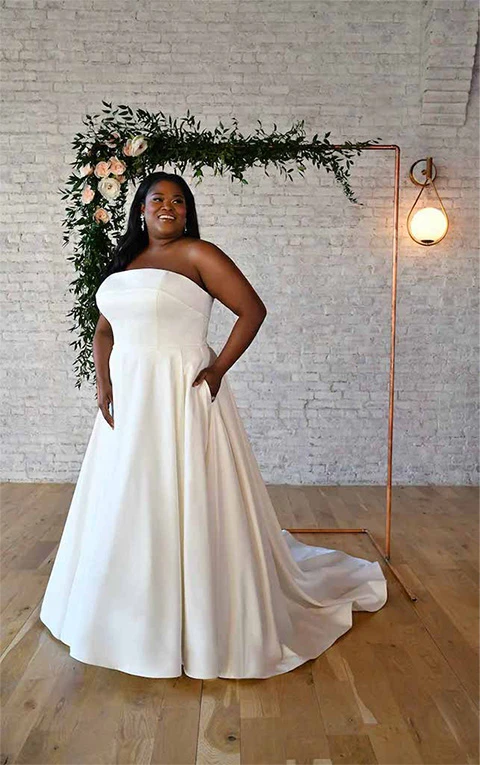 simple plus size a-line wedding dress - 7045+ by Stella York
