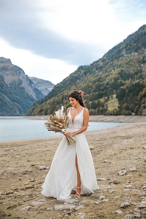 lightweight beach wedding dress - 7410 by Stella York