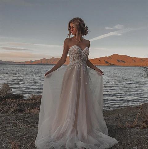 Beach gown wedding hotsell