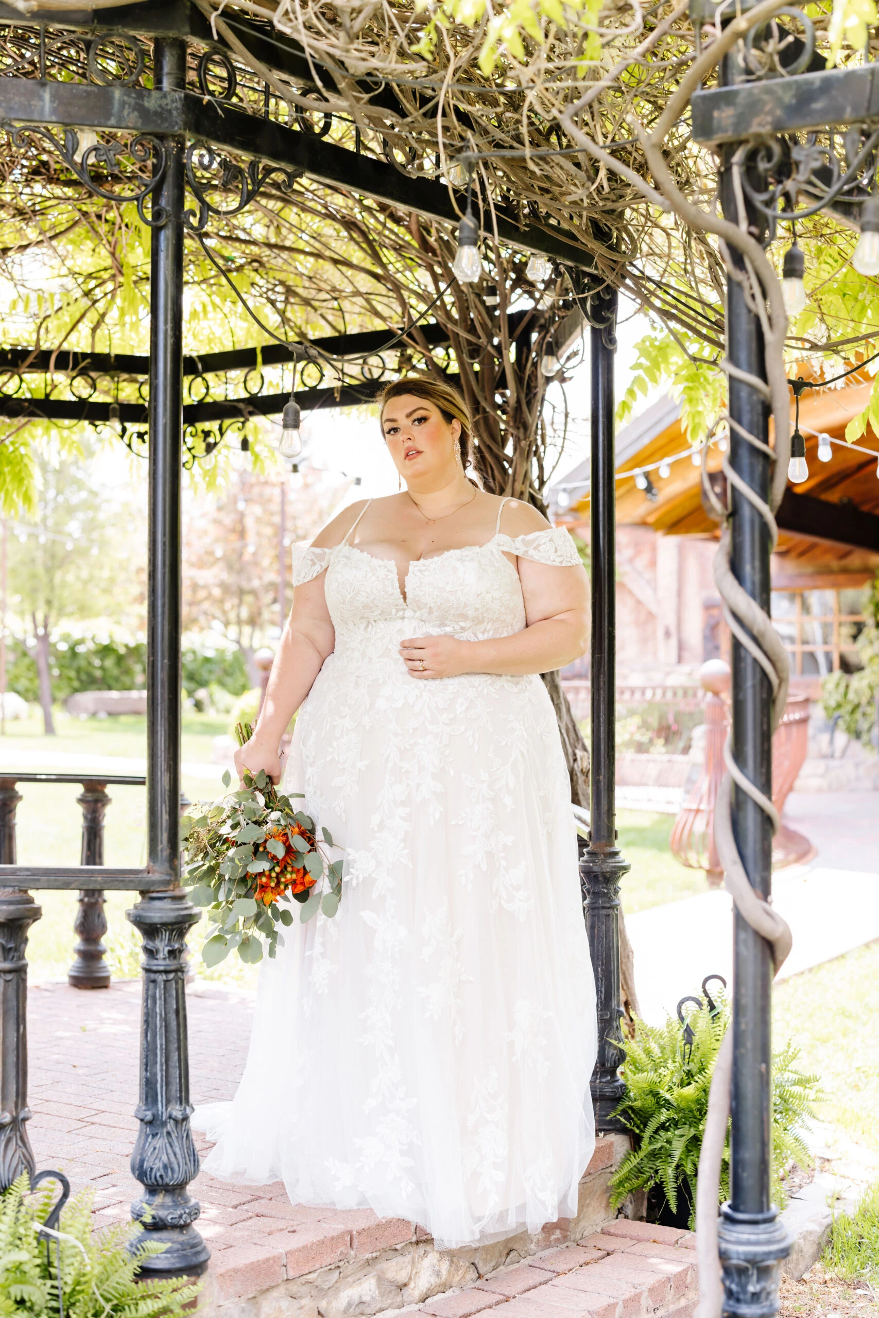 plus size a-line wedding dress with off-the-shoulder straps - 7447+ by Stella York