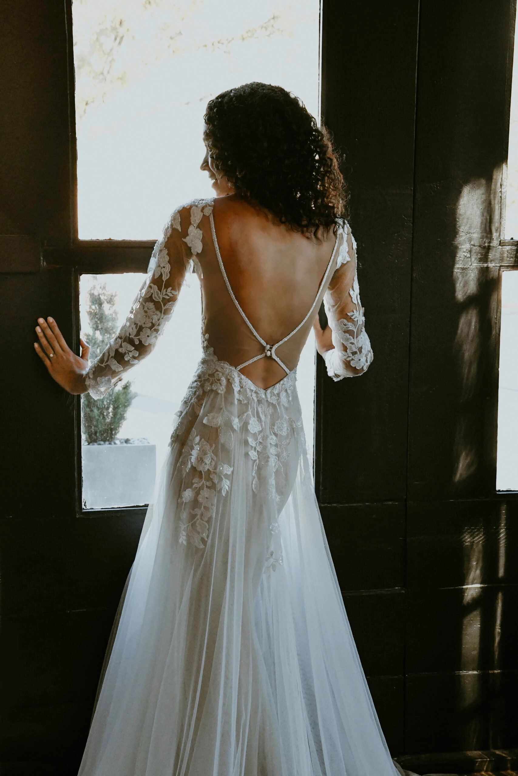 backless a-line wedding dress with tulle skirt - 7289 by Stella York