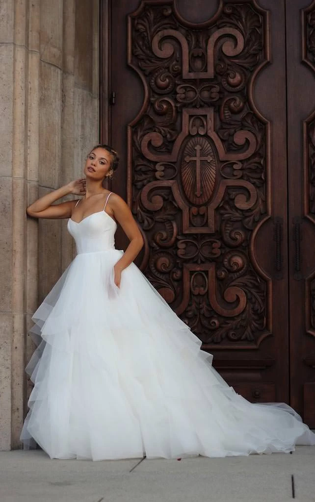 simple silk ballgown with statement skirt - 1465 by Martina Liana
