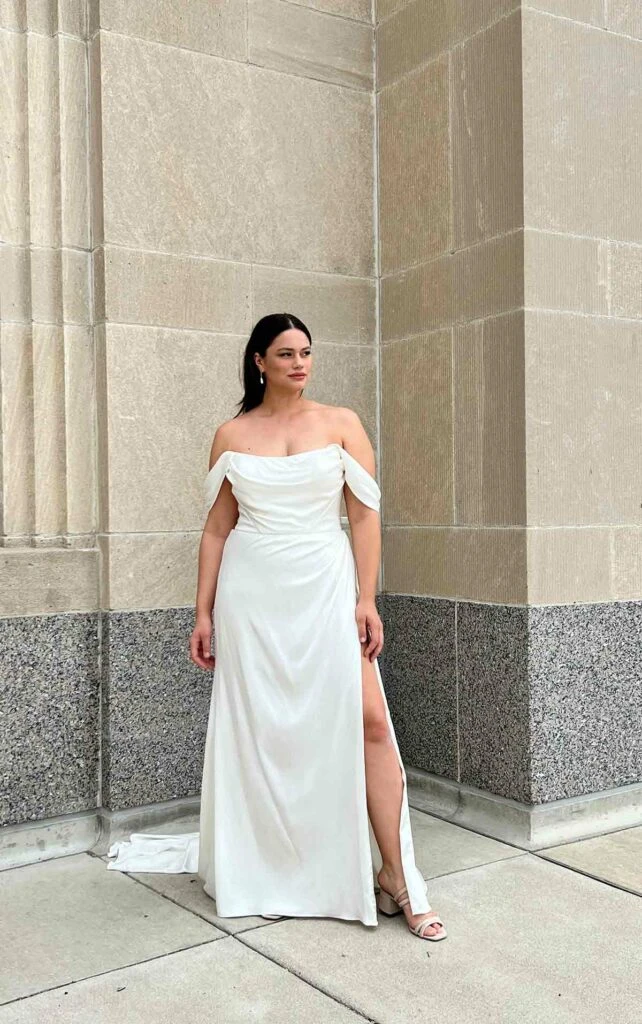 simple silk column wedding dress - 1453+ by Martina Liana