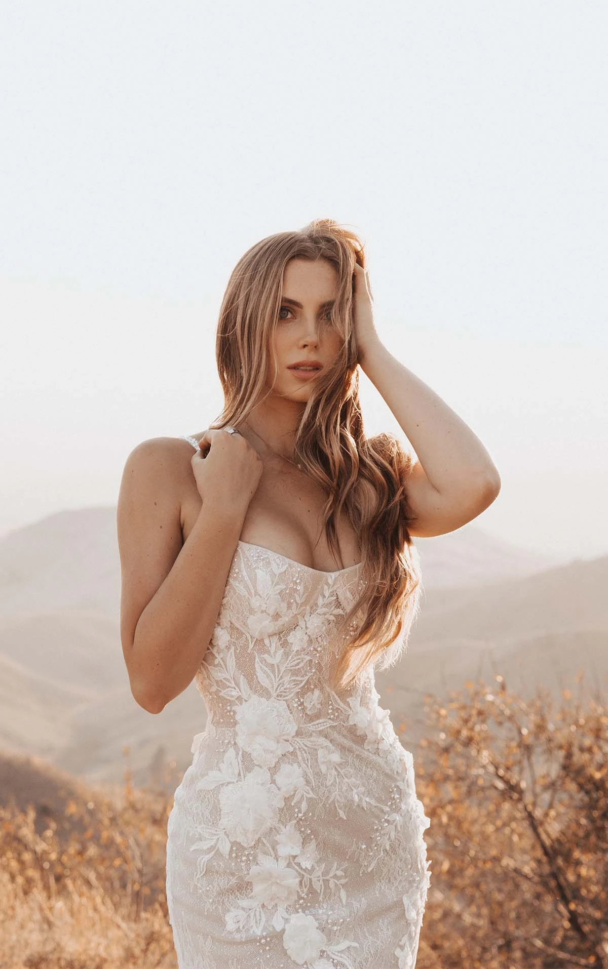 sexy lace mermaid wedding dress with sheer back and sparkling details - LE1226 by Martina Liana Luxe