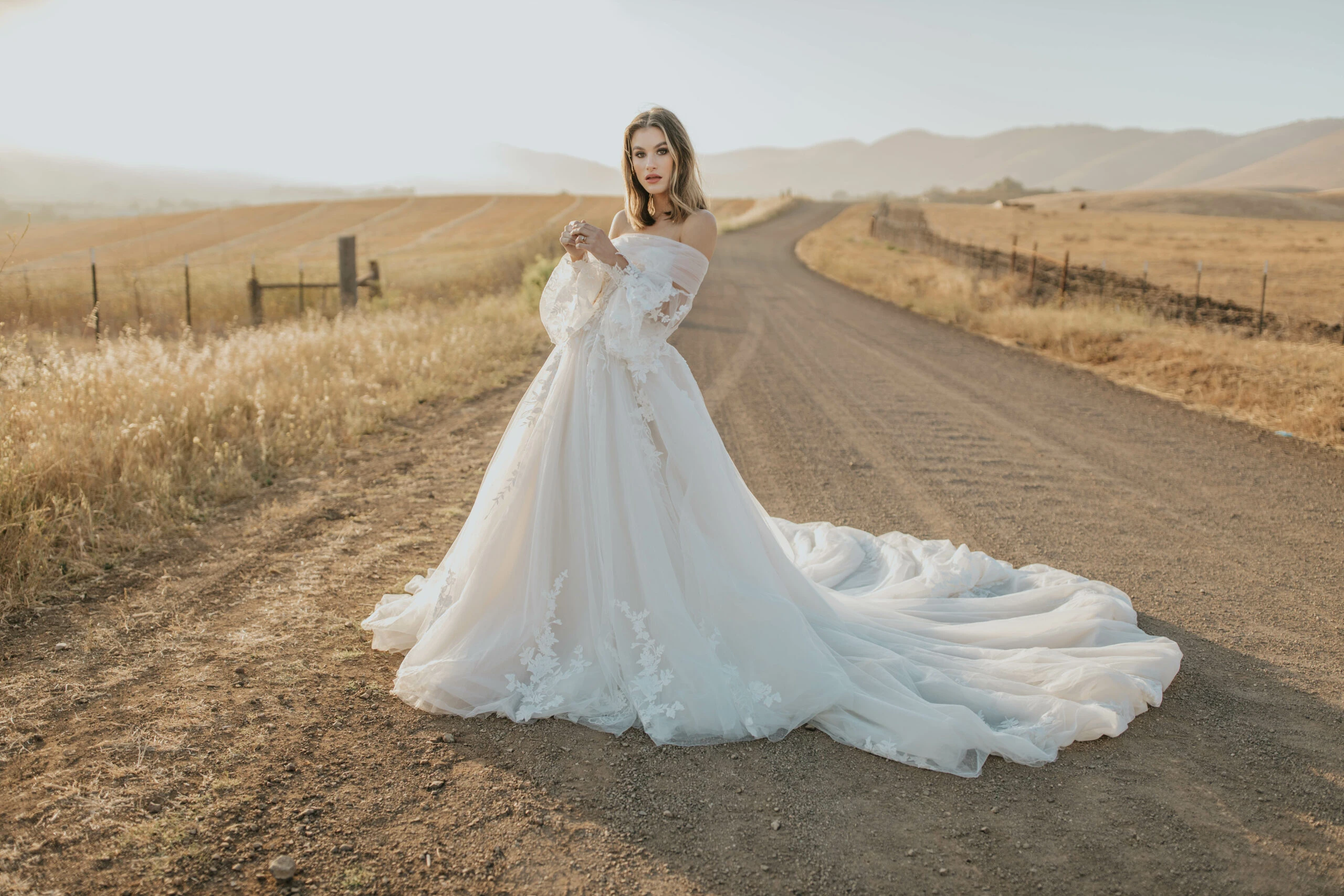 floral lace ballgown wedding dress - 1413 by Martina Liana