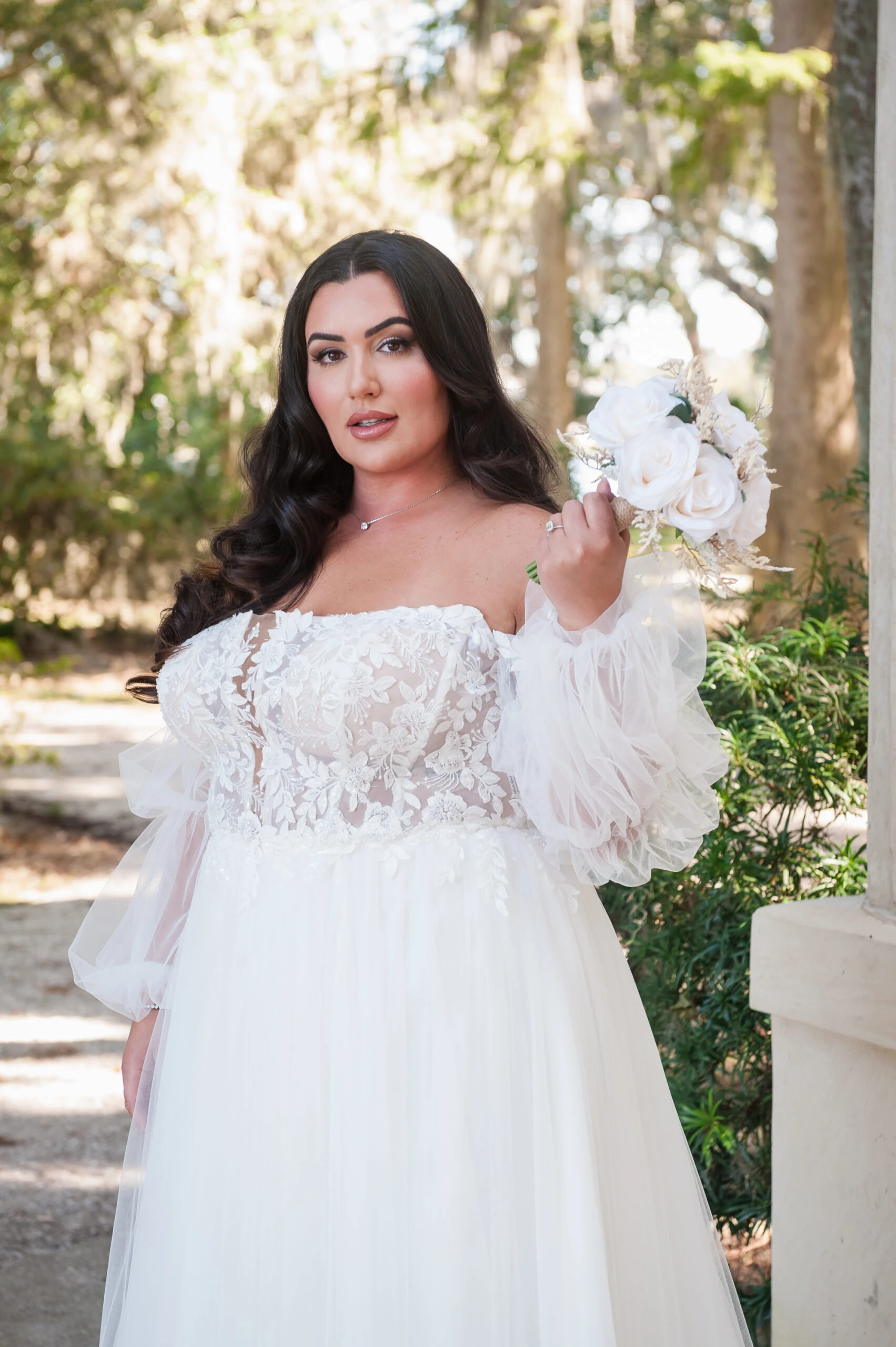 plus size a-line wedding dress with detachable sleeves - 7573+ by Stella York