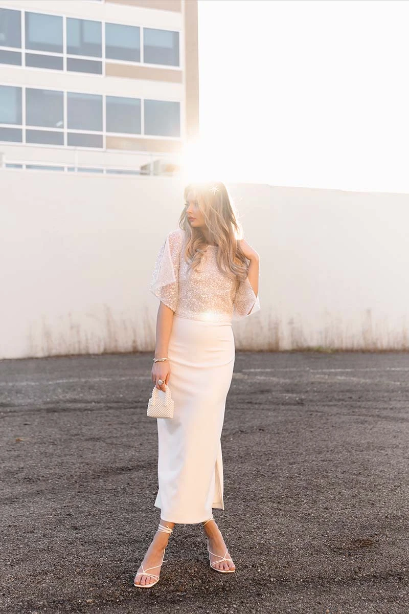 midi two piece wedding dress - logan by All Who Wander