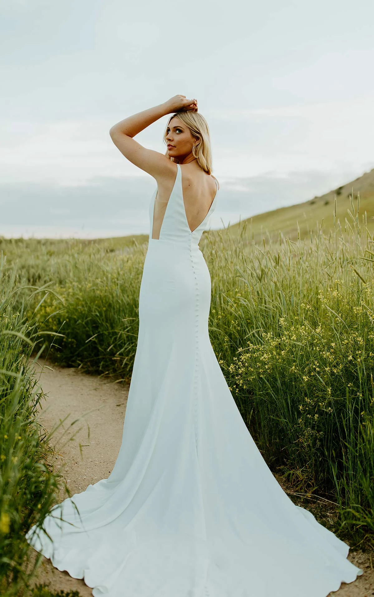 backless simple wedding dress - 7669 by Stella York