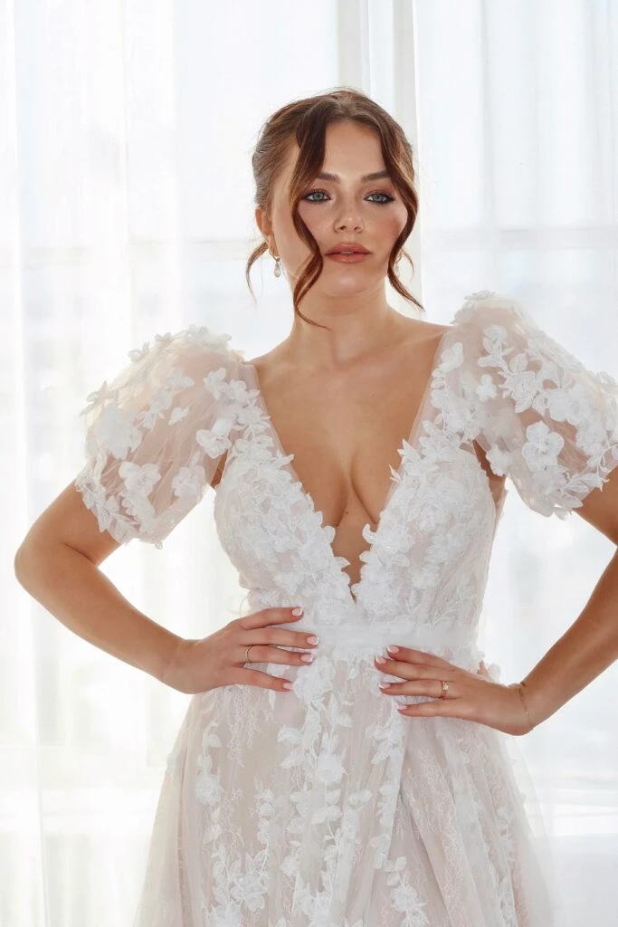 Intricate lace wedding dress best sale