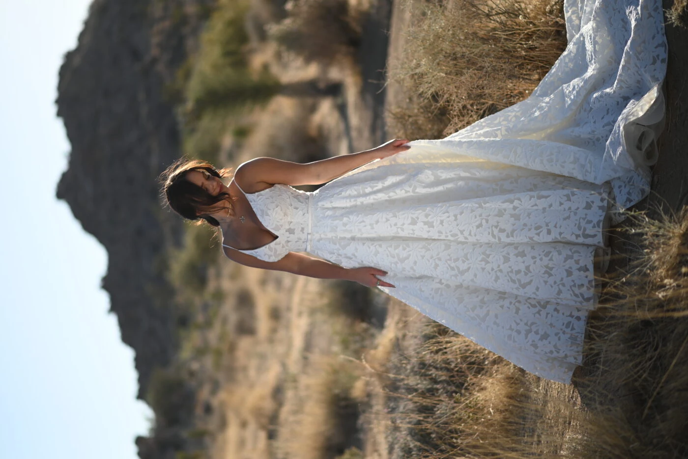 Boho Wedding Dress with Pockets - 1467 - Martina Liana