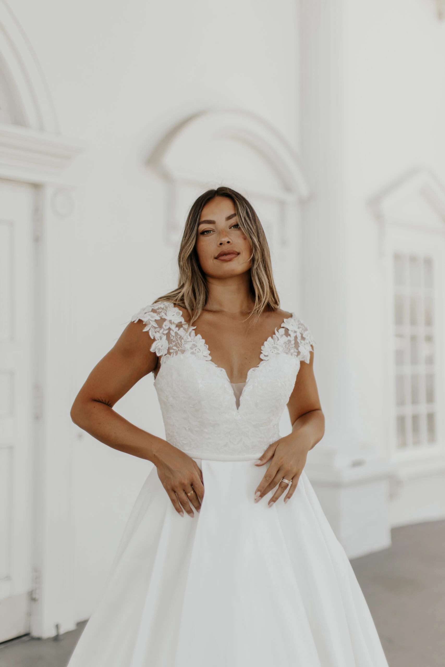 Lace Wedding Dress with Pockets and Sleeves - 7577 by Stella York 