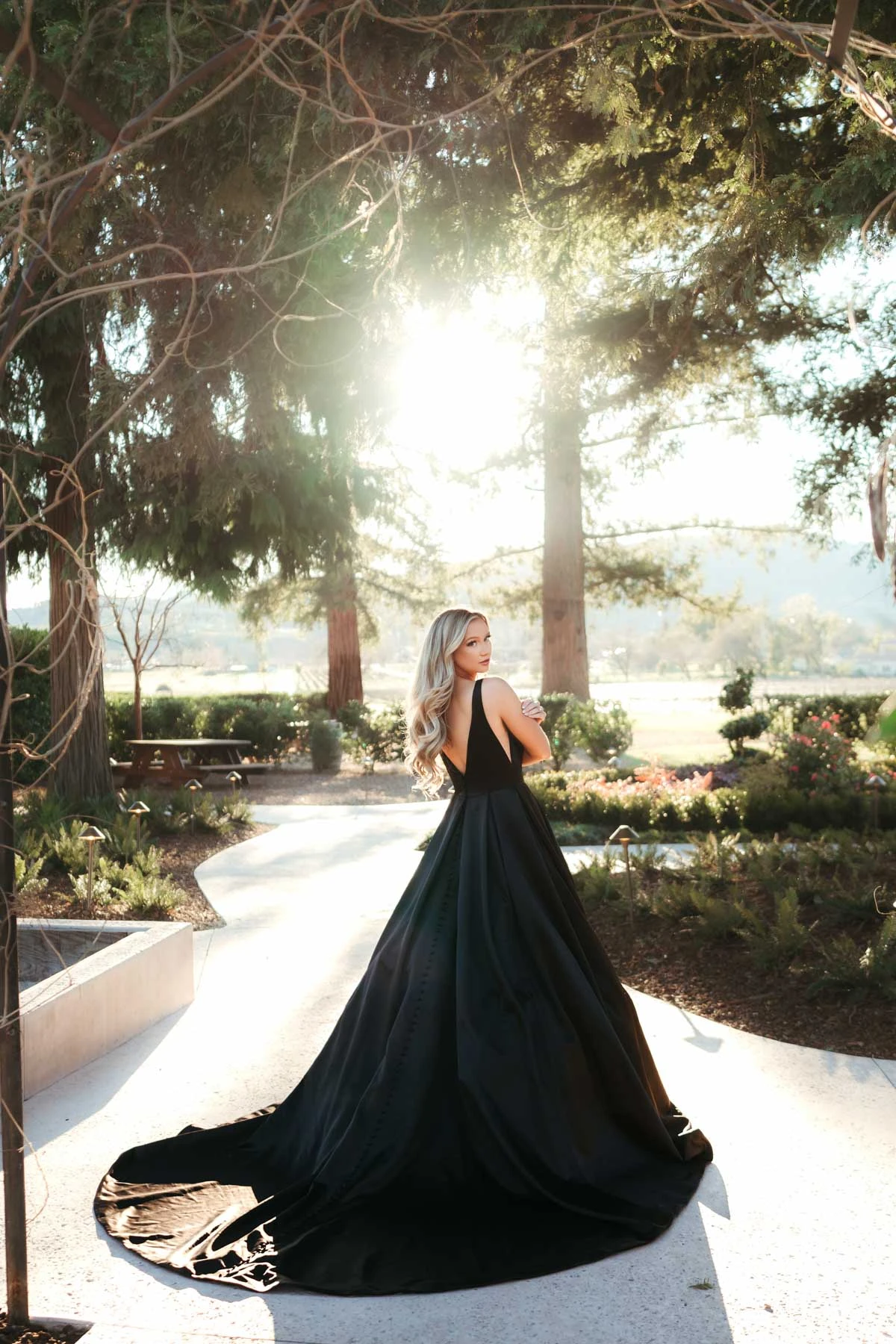 timeless black wedding dress with plunging neckline and full skirt - 7755 by Stella York