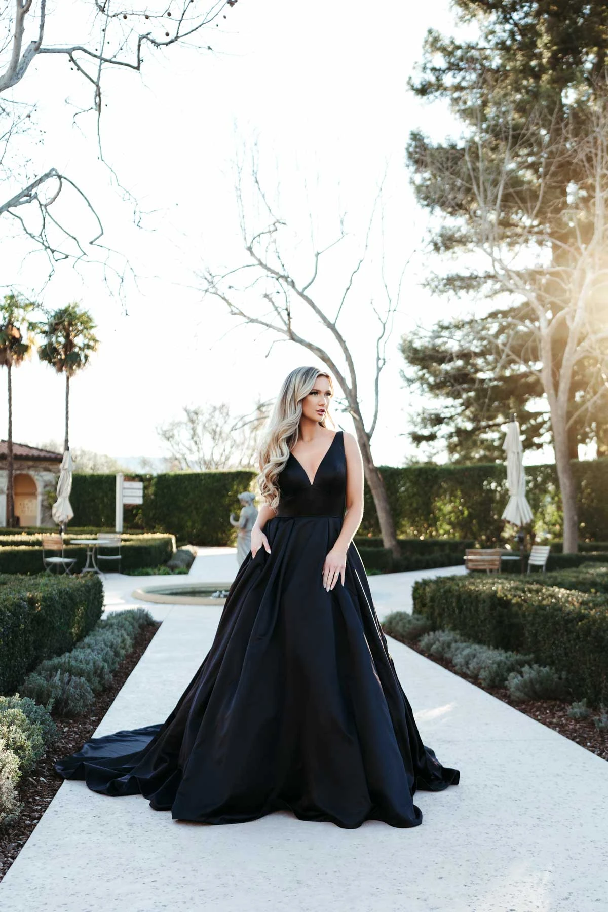 black ballgown wedding dress with fv-back - 7755 by Stella York
