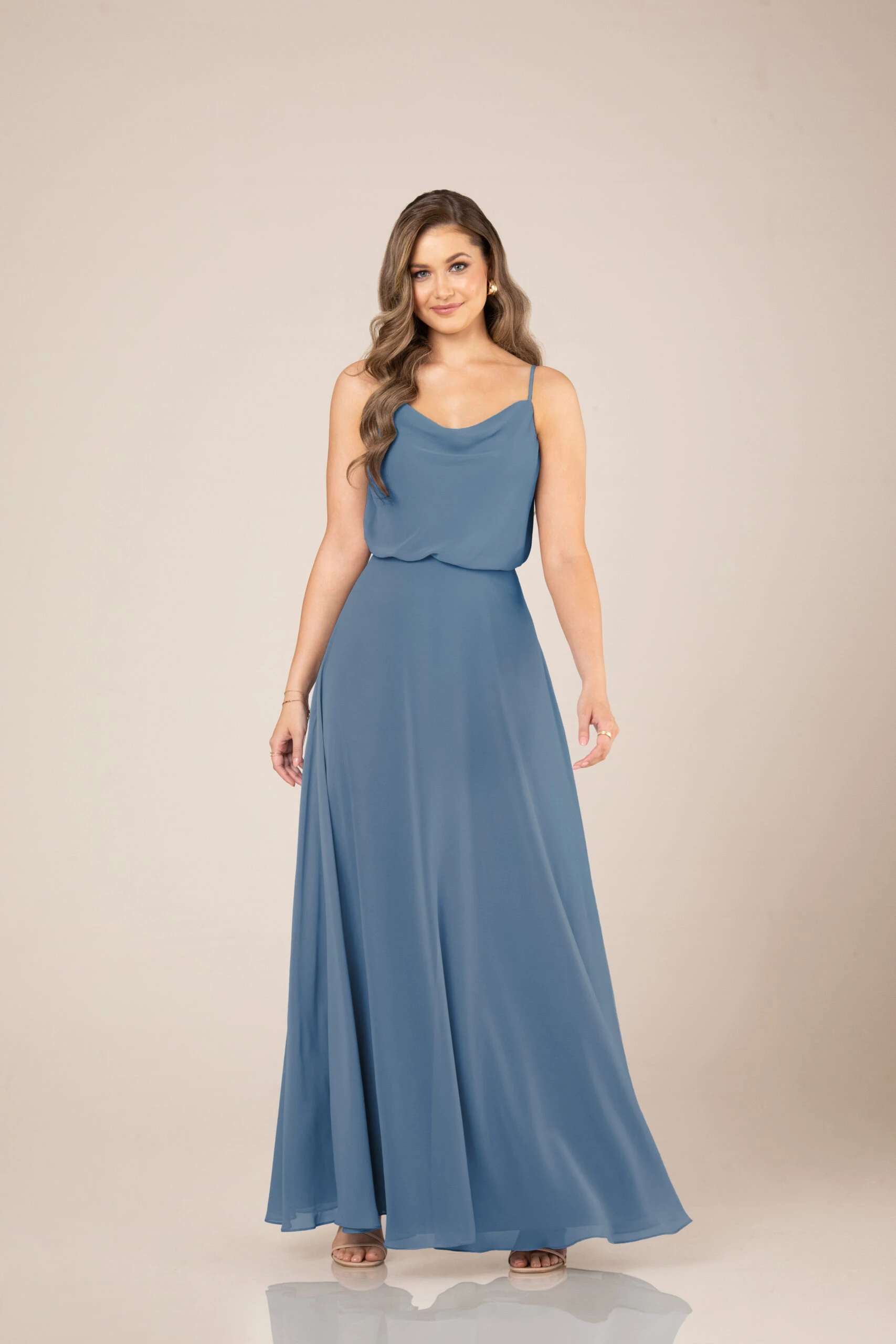 blue cowl neck bridesmaid dress - 9504 by Sorella Vita