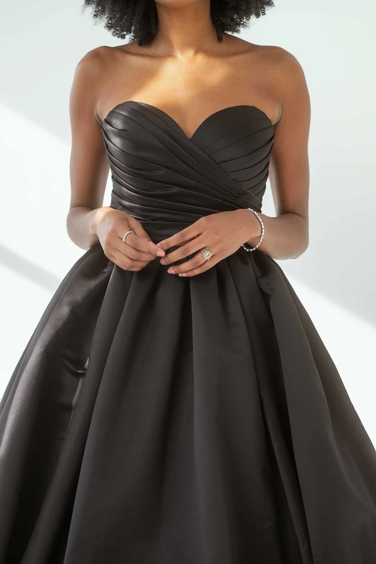 black strapless ballgown wedding dress with ruched bodice - D3753 by Essense of Australia