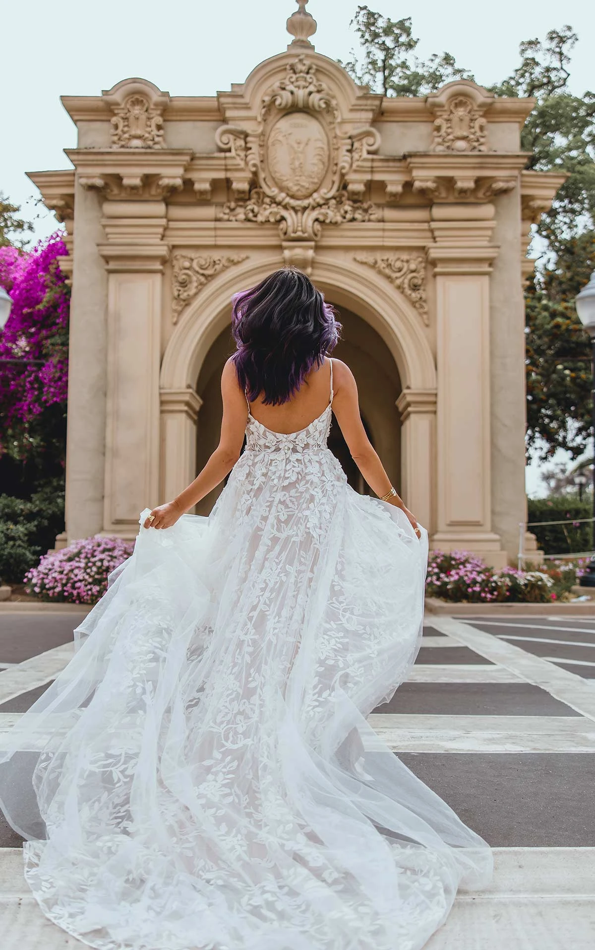 boho a-line wedding dress with open back and tulle skirt - haven by All Who Wander