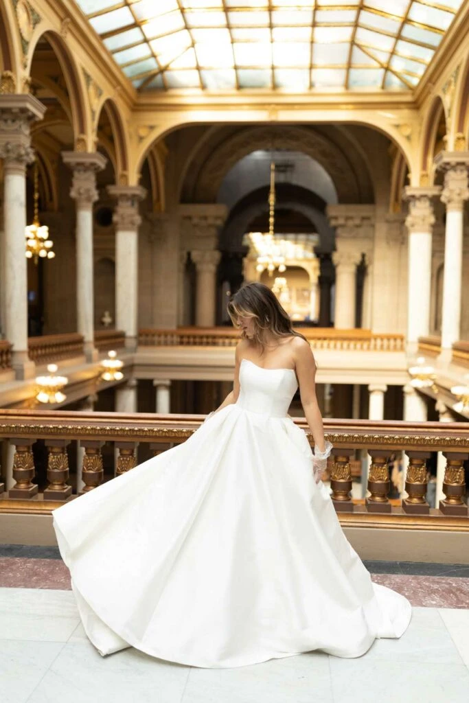 Strapless wedding gown