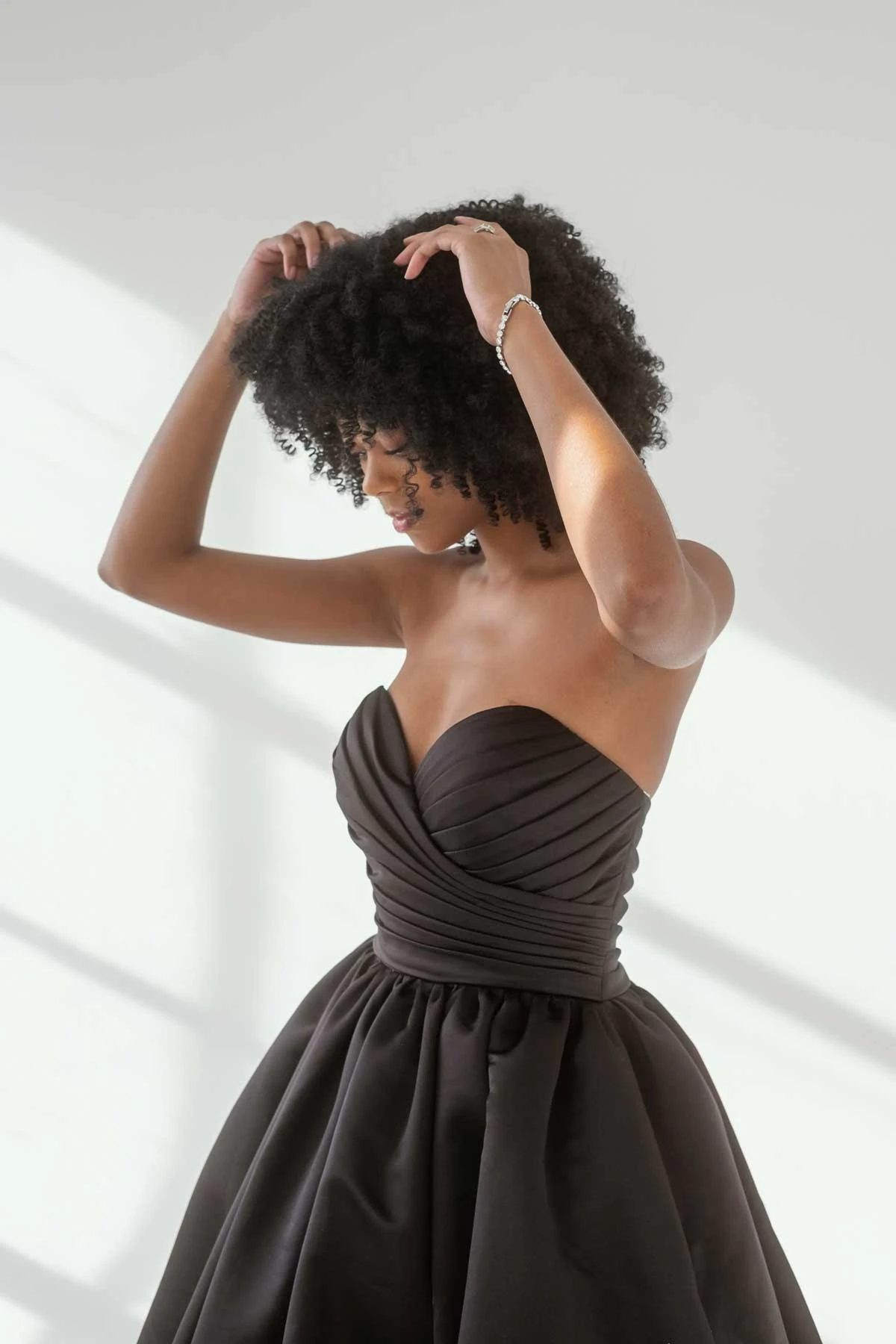 Elegant Black Ballgown with Ruching