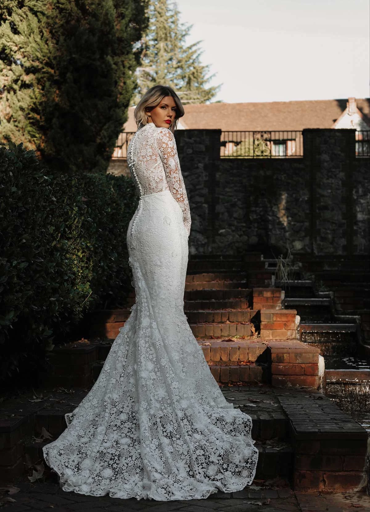 Long Sleeve Retro Inspired Wedding Dress