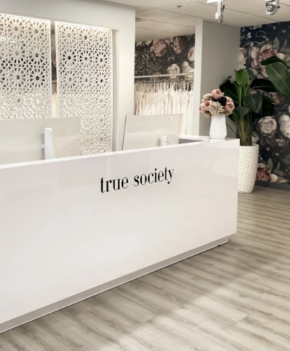 Reception Desk at True Society By Belle Vogue Bridal in Lenexa Kansas