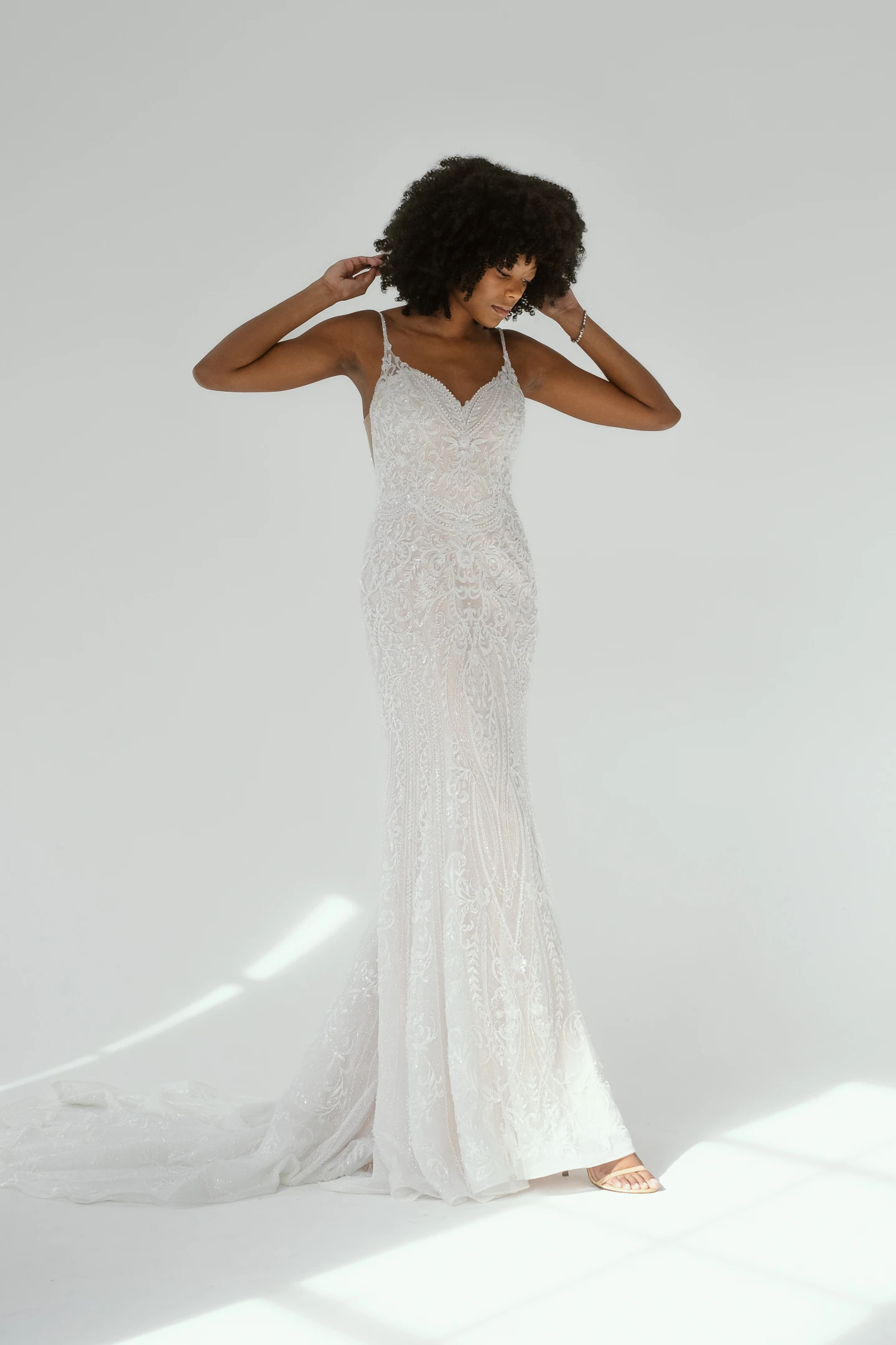 sparkling mermaid wedding dress with back detailing - D3837 by Essense of Australia