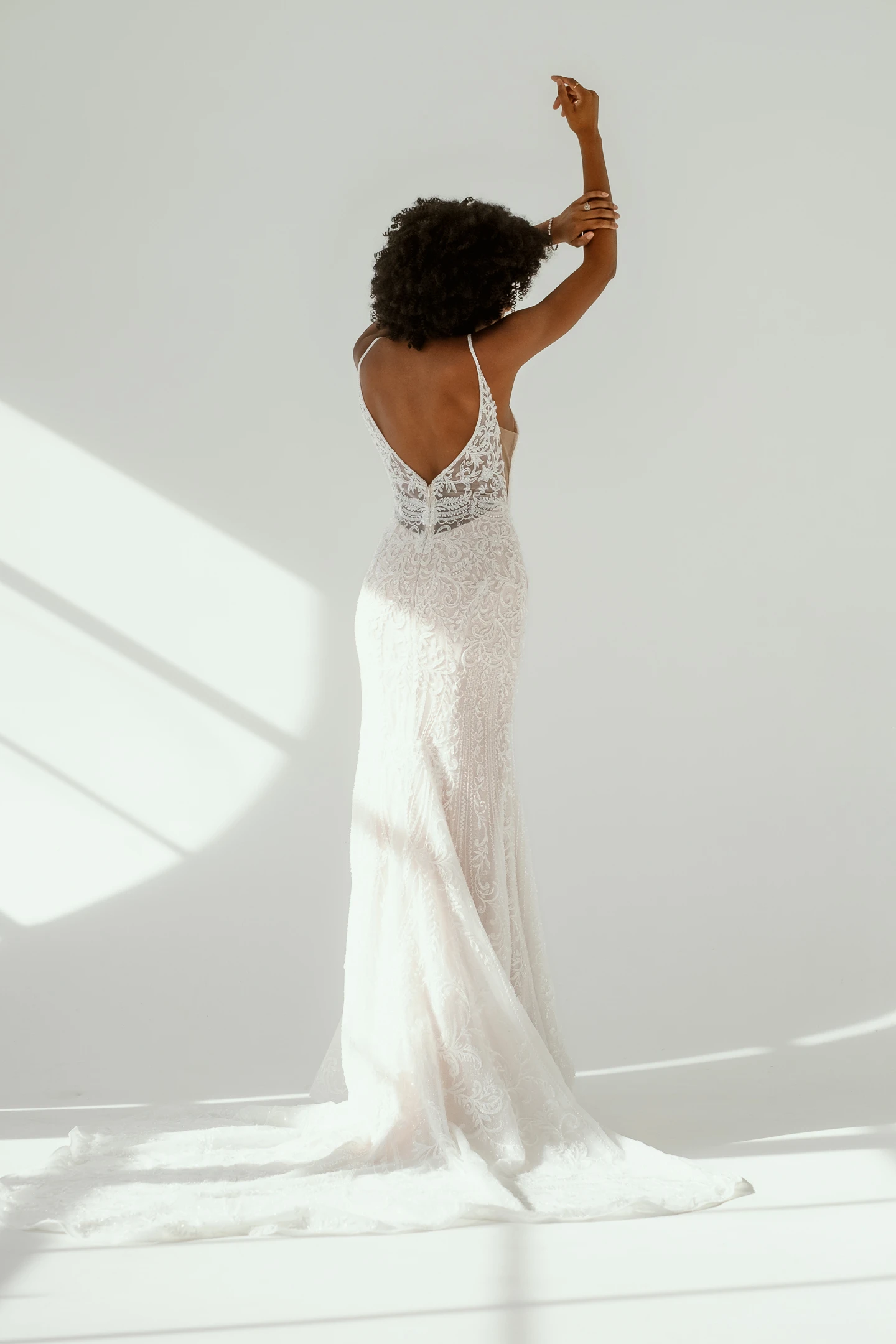sparkling mermaid wedding dress with open back - D3837 by Essense of Australia