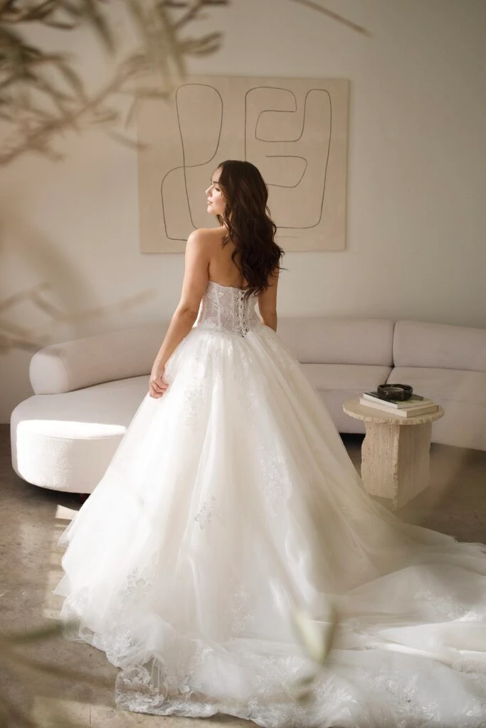 Drop waist a on sale line wedding dress