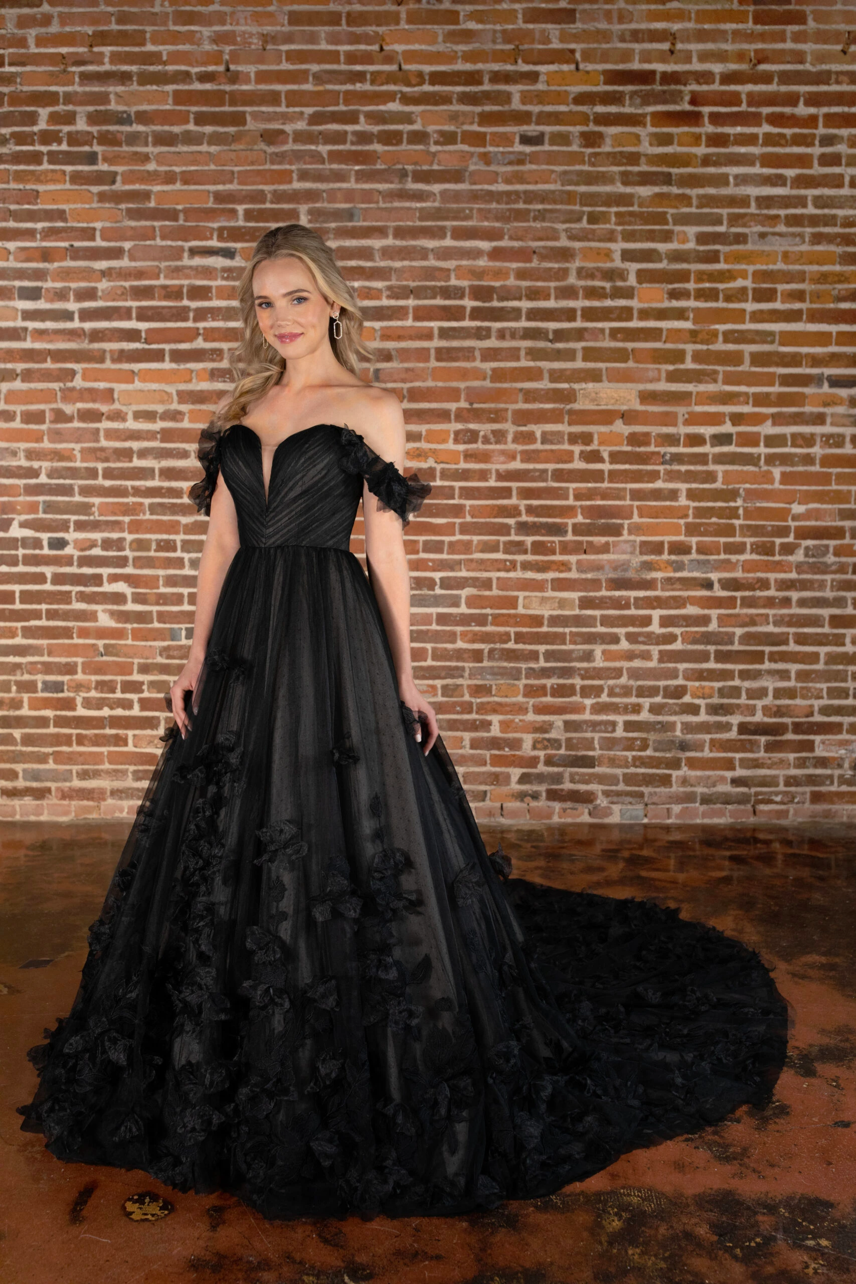 Bride wearing Black Wedding Gown