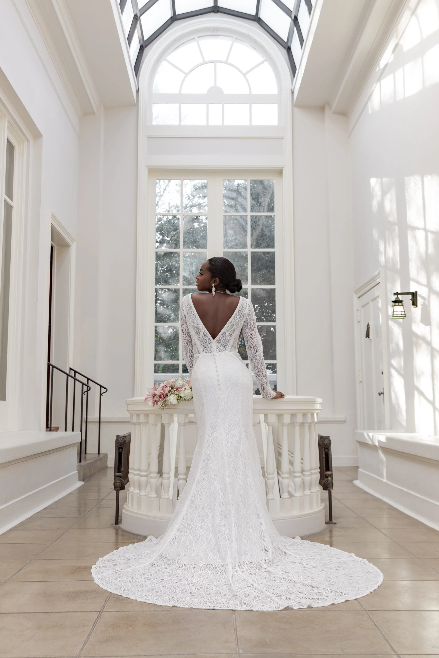 lace long sleeve sheath wedding dress - 7742 by Stella York